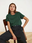 FJØRNA women's cotton T-shirt, casual tops for women, featuring a soft white fabric and classic fit.