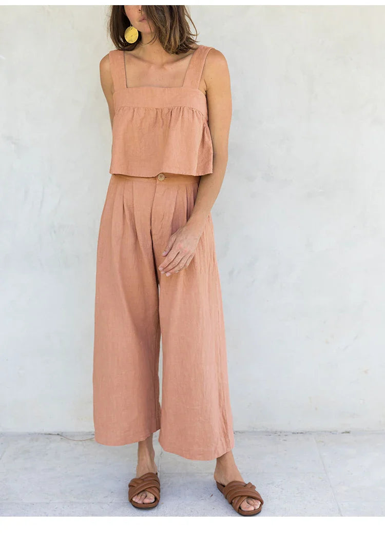 Linen Culotte Trousers Women