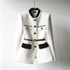 Elina – Tailored Wool-Blend Coat with Gold Details