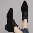 Suede Pointed-Toe Boots - 24