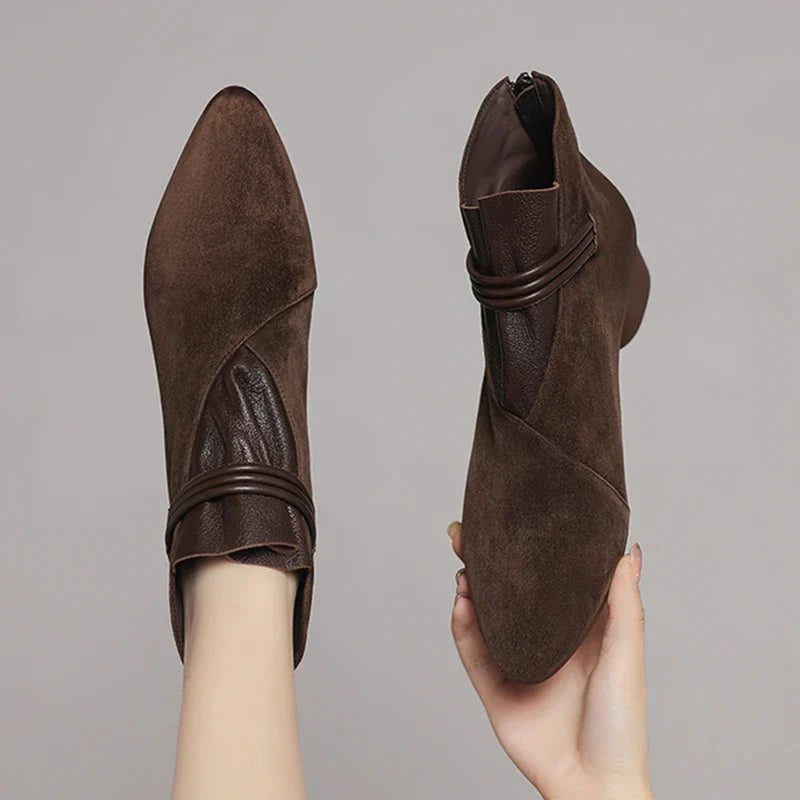 Suede Pointed-Toe Boots - 19