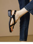 Italian Leather Cross Sandals
