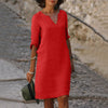 Jasmine - Chic V-Neck Polyester Summer Dress
