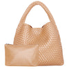 Ingrid | Handwoven Faux Leather Tote Bag with Clutch – Chic & Spacious