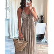 FJØRNA Renly sleeveless long white dress with a flowing silhouette, perfect for elegant occasions and summer wear.