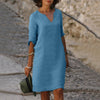Jasmine - Chic V-Neck Polyester Summer Dress