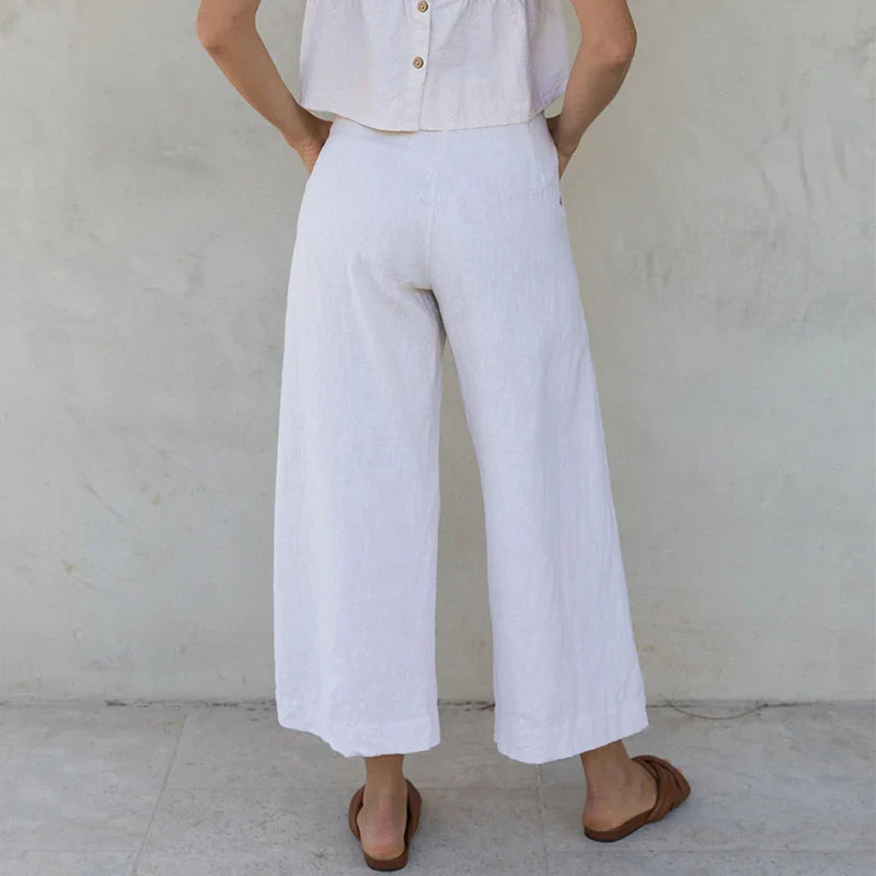 Linen Culotte Trousers Women