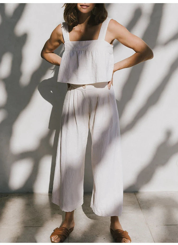 Linen Culotte Trousers Women