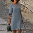 Jasmine - Chic V-Neck Polyester Summer Dress