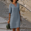 Jasmine - Chic V-Neck Polyester Summer Dress