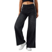 Lace Jeans Women Wide Leg High Waist