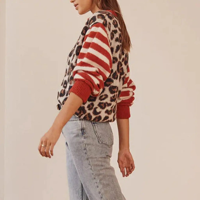FJØRNA women's cotton cardigan, soft and lightweight tops, shown in a natural pose with buttons and long sleeves.