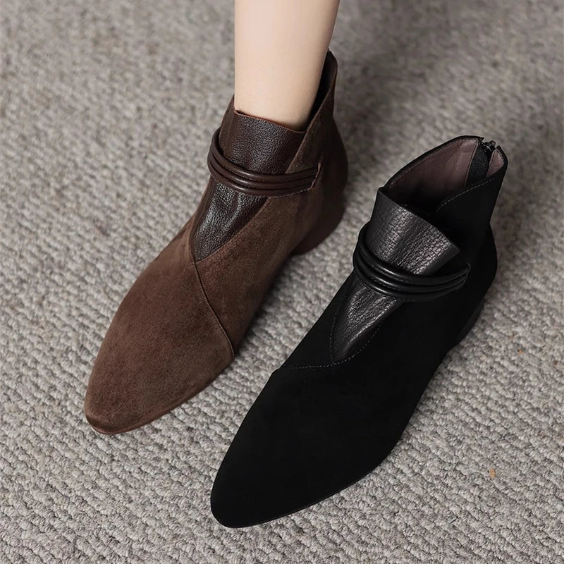Suede Pointed-Toe Boots - 17