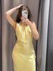 Isabella - Sunny Straps Satin Butter Yellow Dress