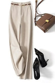 FJØRNA women's wool wide-leg trousers with high waist, tailored pants featuring a comfortable, stylish fit and classic design.