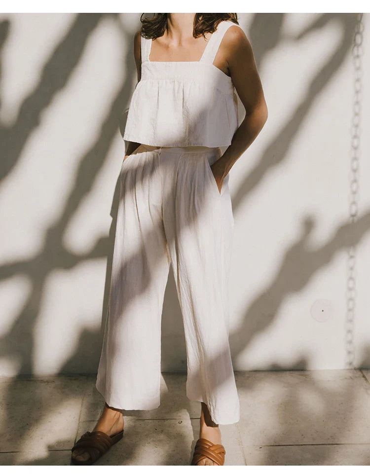 Linen Culotte Trousers Women