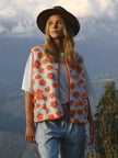 FJØRNA women's sleeveless knit fleece vest, cozy and stylish tops for women, featuring a soft, warm fleece material and sleeveless design.