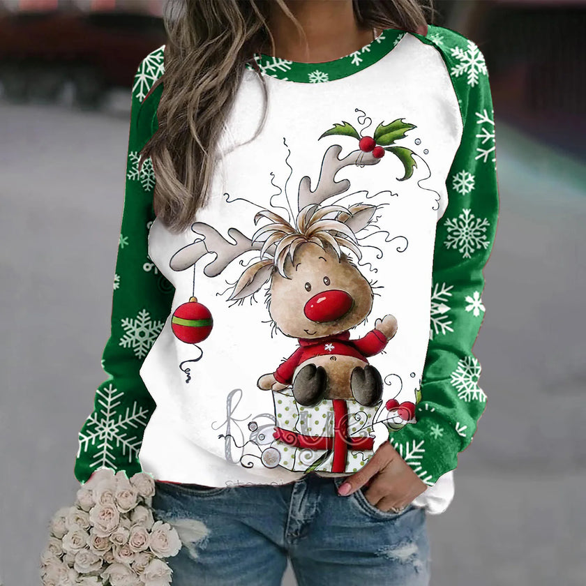 Clara – Christmas Jumper Women’s Stylish 3D Print | Pullover 15