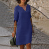 Jasmine - Chic V-Neck Polyester Summer Dress
