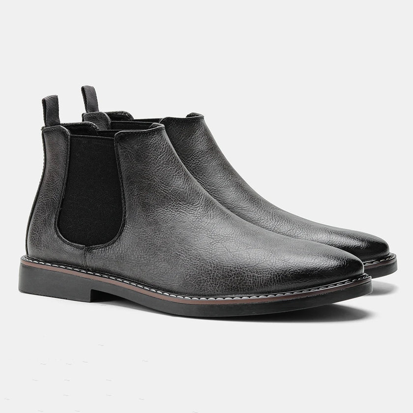 Retro Chelsea Boots Black Leather 8
