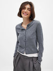 FJØRNA women's knit cardigan, cozy long-sleeve top in soft, textured fabric, perfect for casual and layered outfits.