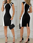 FJØRNA white sleeveless O-neck lace mini dress, stylish and elegant for summer occasions, shown on a model.