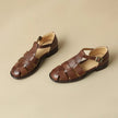 FJØRNA women’s caged toe block heel fisherman sandals with buckle closure, featuring open toe design and ankle strap.