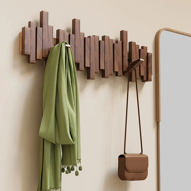 Kaiser | Premium Wooden Wall Coat Rack with Foldable Hooks