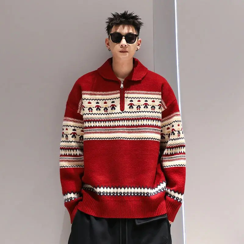 Ethan – Christmas Jumper Mens - Stylish Half-Zip | Sweater 1