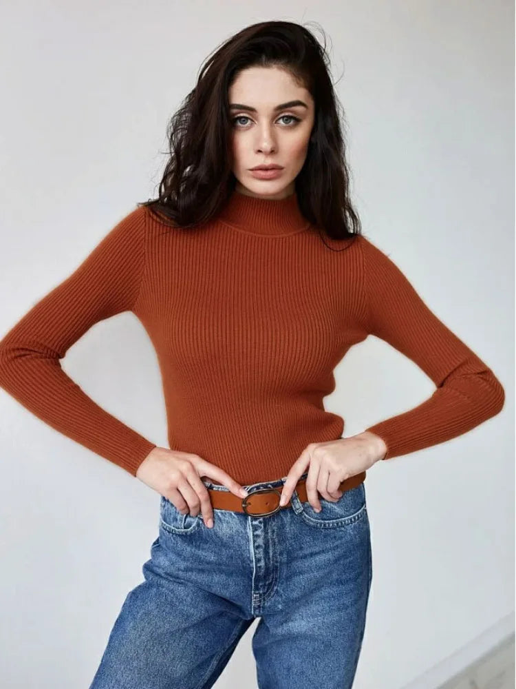 Ribbed Turtleneck Sweater