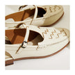 FJØRNA women's Italian leather slingback sandals with woven summer design, featuring open heel and stylish straps.