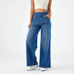 Lace Jeans Women Wide Leg High Waist