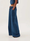 Denim Jeans Women Wide Leg Drawstring