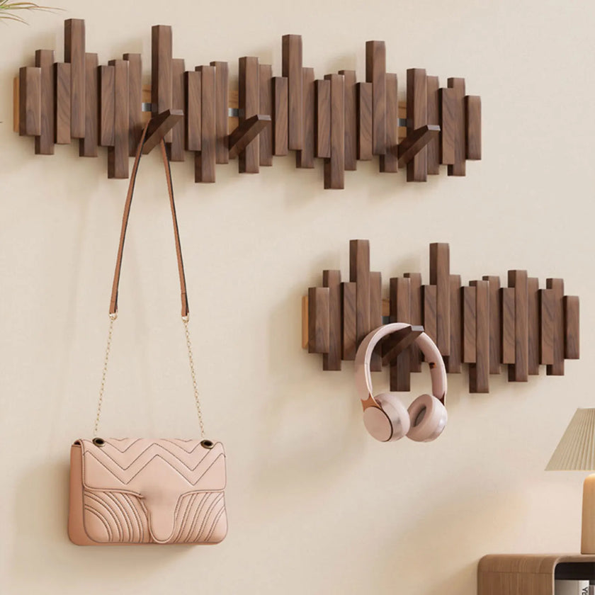 Kaiser | Premium Wooden Wall Coat Rack with Foldable Hooks