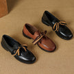 Women's handcrafted leather loafers with cushioned insoles by FJØRNA, featuring a stylish slip-on design and smooth leather finish.