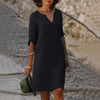 Jasmine - Chic V-Neck Polyester Summer Dress
