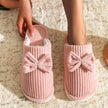 Cozy Slippers with Bow Detail 2
