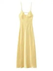 Isabella - Sunny Straps Satin Butter Yellow Dress