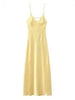 Isabella - Sunny Straps Satin Butter Yellow Dress