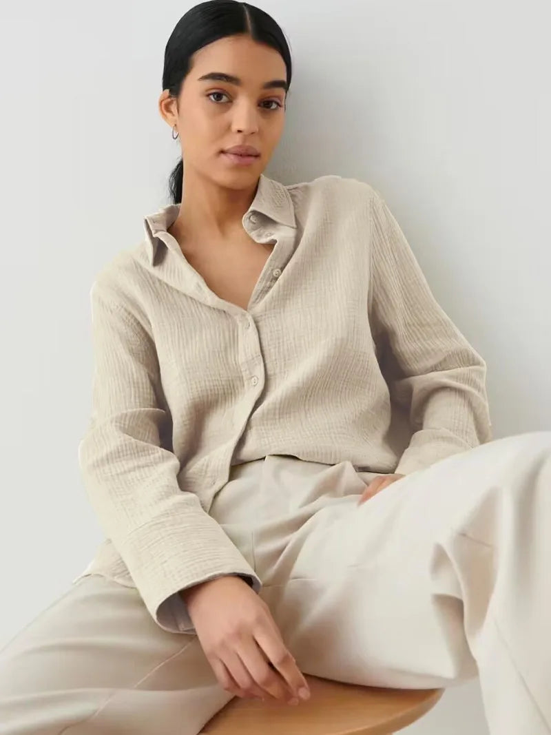 Lacceti Valencia 100% Cotton Summer Shirt in light fabric, featuring a relaxed fit and classic collar, suitable for warm weather.