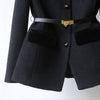 Elina – Tailored Wool-Blend Coat with Gold Details