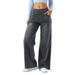 Lace Jeans Women Wide Leg High Waist