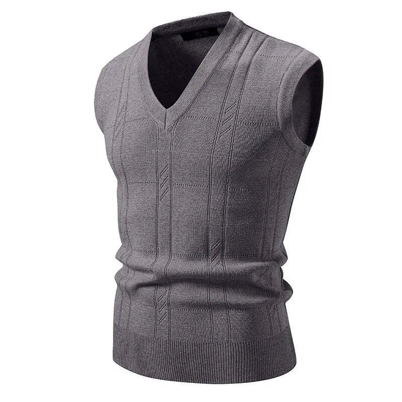 Mark – Sweater Vest Men - Classic V Neck | Knitted Vest 2