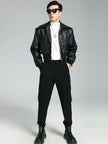 Marco – Black Leather Jacket Men’s Stylish Bomber | Warm and Soft 1