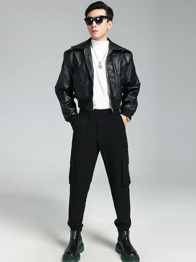 Marco – Black Leather Jacket Men’s Stylish Bomber | Warm and Soft 1