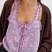 FJØRNA women's lace cami top with trim, featuring delicate lace details and a fitted sleeveless design.