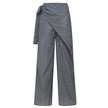 High waist cotton wide leg trousers for women by FJØRNA, showcasing relaxed fit and comfortable style.
