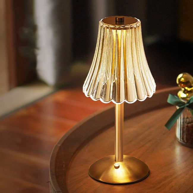 Alise - Golden Crystal Rechargeable Table Lamp