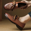 Handcrafted women's leather loafers from FJØRNA with cushioned insoles, stylish and comfortable footwear for women.