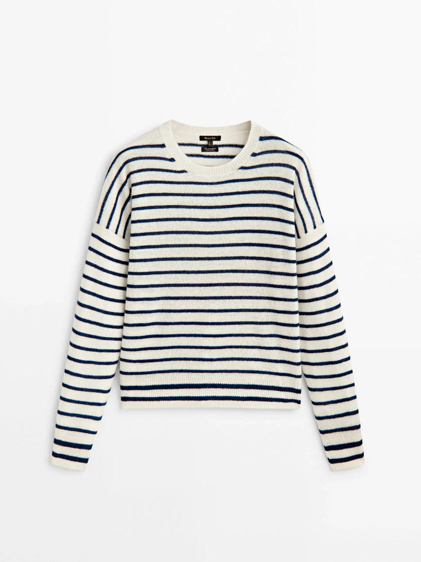Mia – Crew Neck Women’s Casual Striped Sweater | Fashion 5